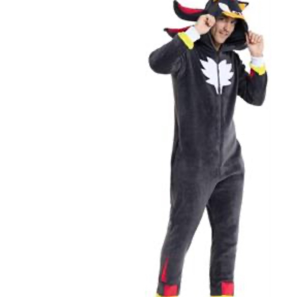 OppoSuits Shadow (Sonic) Black Onesie with Red and Yellow Accents